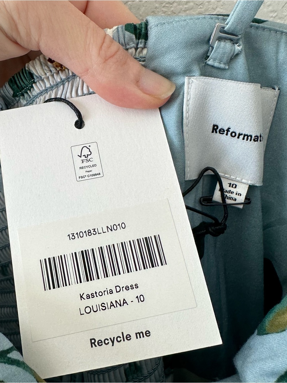 Reformation Kastoria in Louisiana Floral Blue Maxi Dress SZ US 10 NWT - Picture 8 of 8